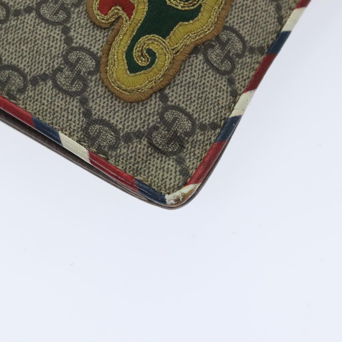 GUCCI GG Supreme Clutch Bag PVC Beige 473915 Auth 89765