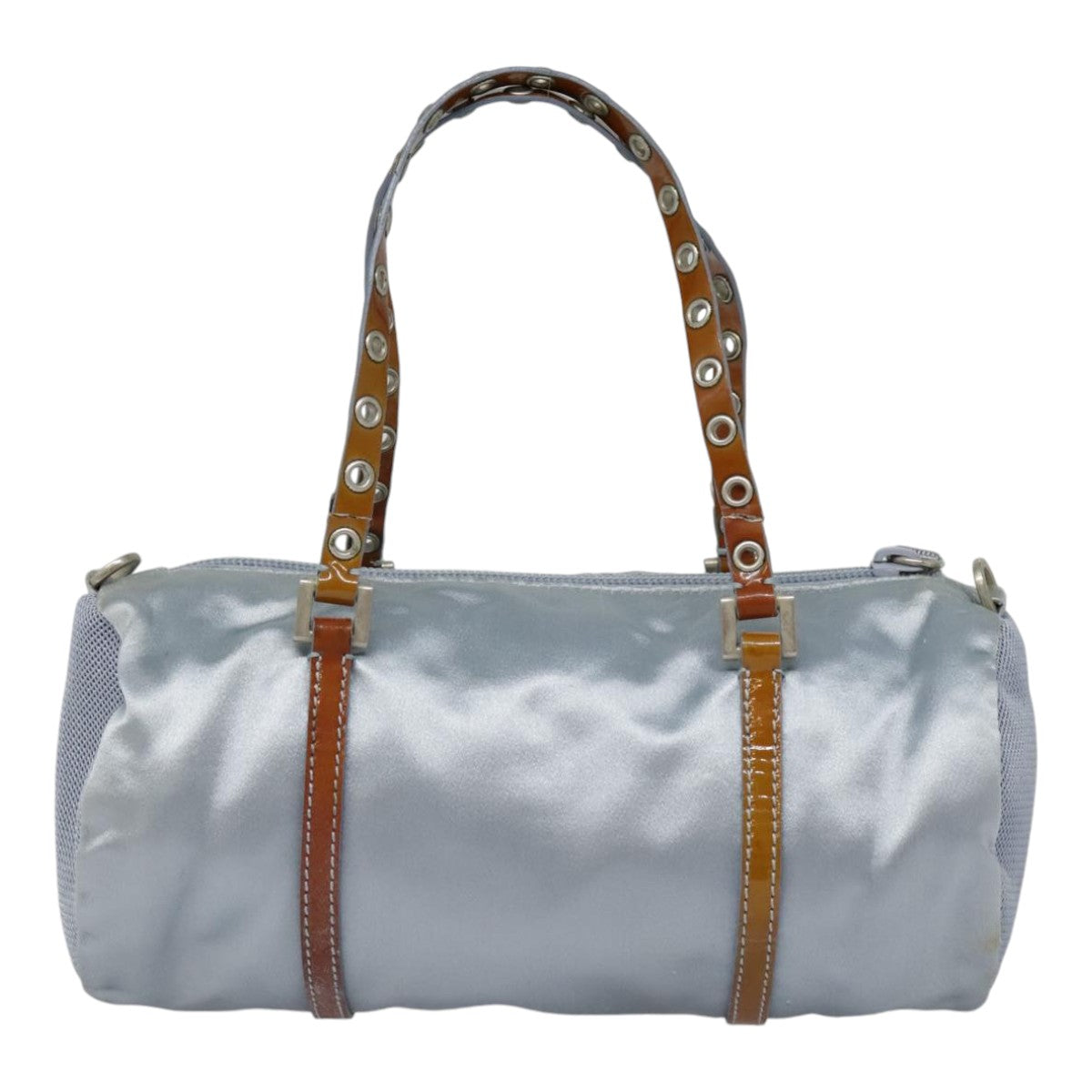 PRADA Hand Bag Satin Light Blue Auth 89783 - 0