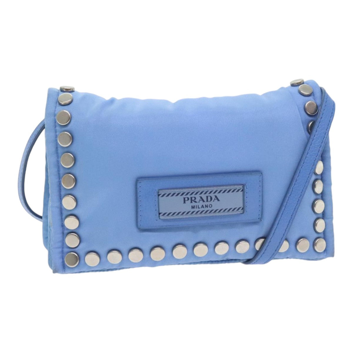 PRADA Shoulder Bag Nylon Blue Auth 89790