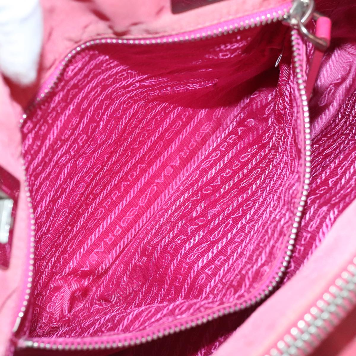 PRADA Tote Bag Nylon Pink Auth 89791