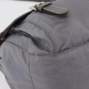 PRADA Shoulder Bag Nylon Gray Silver Auth 89792-7