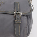PRADA Shoulder Bag Nylon Gray Silver Auth 89792-17