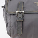 PRADA Shoulder Bag Nylon Gray Silver Auth 89792-18