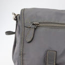 PRADA Shoulder Bag Nylon Gray Silver Auth 89792-20
