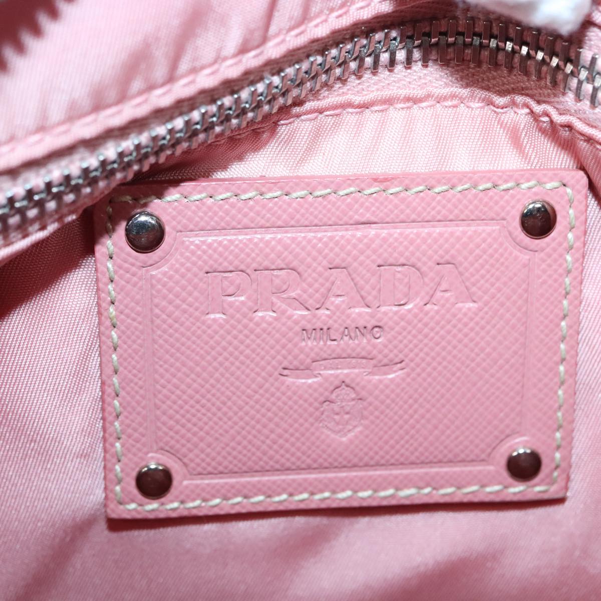 PRADA Shoulder Bag Nylon Gray Auth 89792