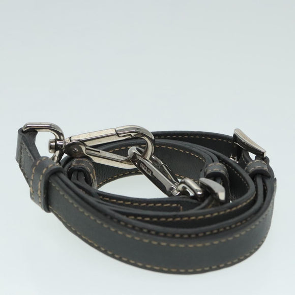 PRADA Shoulder Bag Nylon Gray Silver Auth 89792