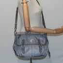 PRADA Shoulder Bag Nylon Gray Silver Auth 89792-32