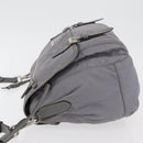 PRADA Shoulder Bag Nylon Gray Silver Auth 89792-3