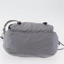 PRADA Shoulder Bag Nylon Gray Silver Auth 89792-8