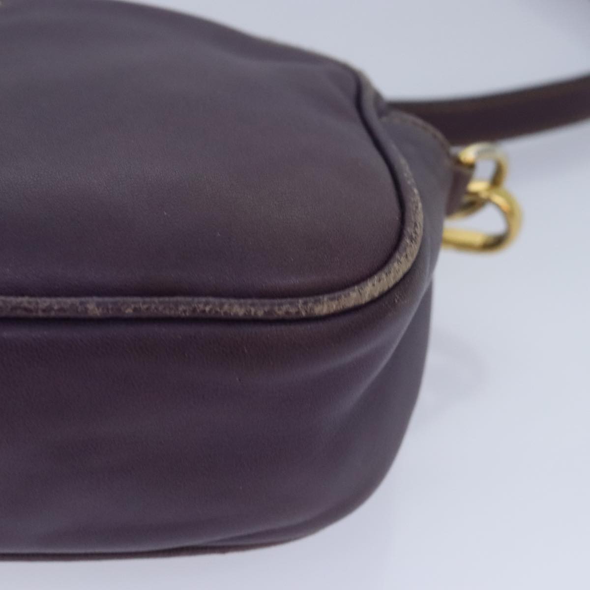 PRADA Shoulder Bag Leather Purple Auth 89794