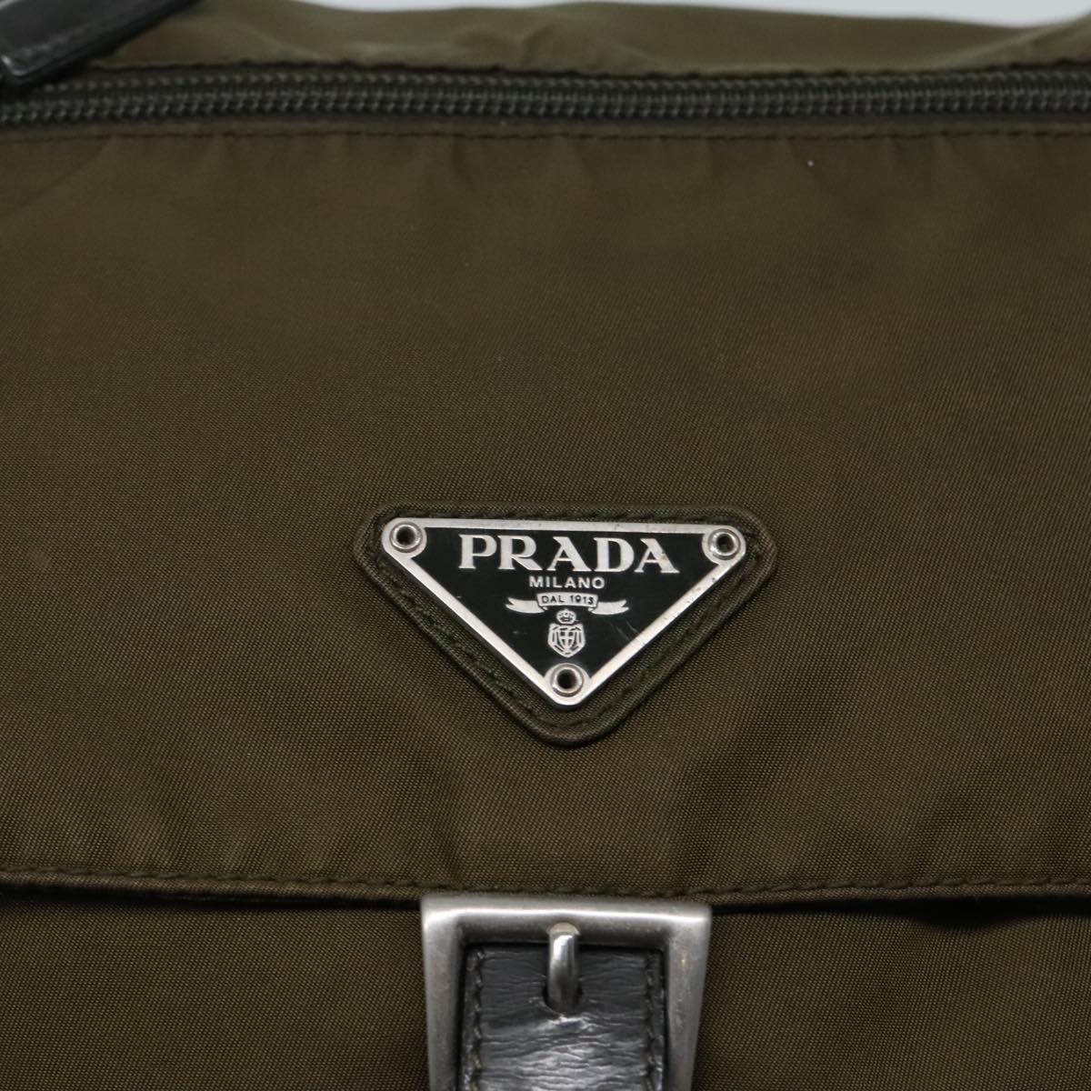 PRADA Shoulder Bag Nylon Khaki Auth 89795