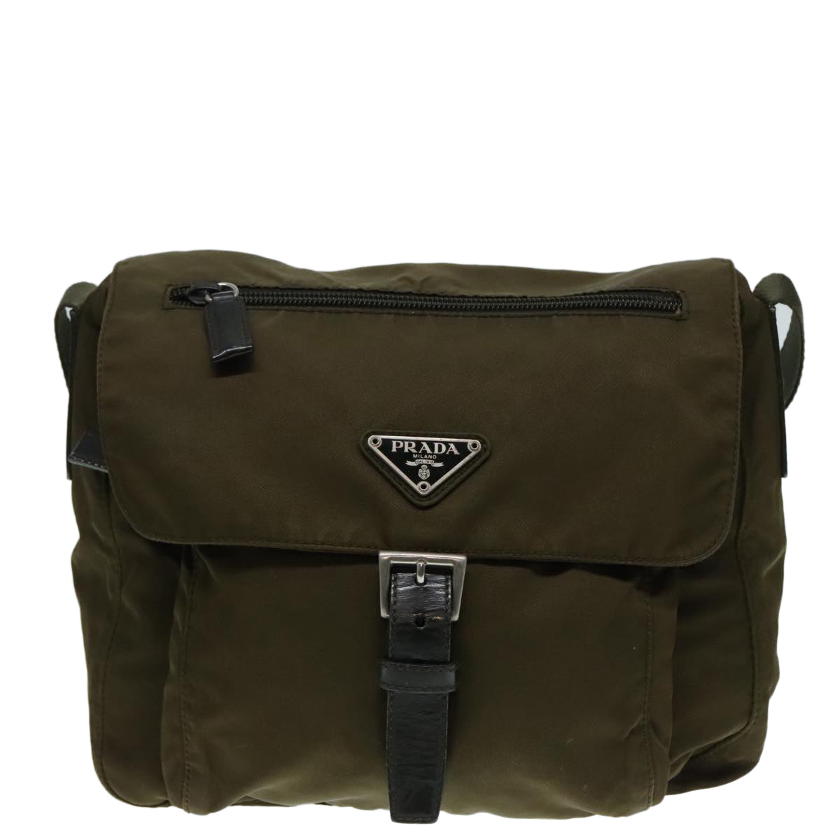 PRADA Shoulder Bag Nylon Khaki Auth 89795 - 0