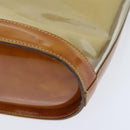 Salvatore Ferragamo Gancini Shoulder Bag Vinyl Beige Orange Auth 89799-14