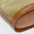 Salvatore Ferragamo Gancini Shoulder Bag Vinyl Beige Orange Auth 89799-15