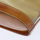 Salvatore Ferragamo Gancini Shoulder Bag Vinyl Beige Orange Auth 89799-16