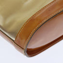 Salvatore Ferragamo Gancini Shoulder Bag Vinyl Beige Orange Auth 89799-17