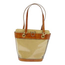 Salvatore Ferragamo Gancini Shoulder Bag Vinyl Beige Orange Auth 89799-13