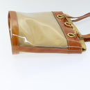 Salvatore Ferragamo Gancini Shoulder Bag Vinyl Beige Orange Auth 89799-3