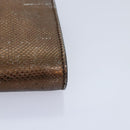 Salvatore Ferragamo Gancini Chain Shoulder Bag Leather Brown Auth 89807-15