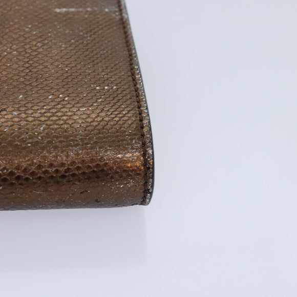 Salvatore Ferragamo Gancini Chain Shoulder Bag Leather Brown Auth 89807