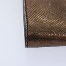 Salvatore Ferragamo Gancini Chain Shoulder Bag Leather Brown Auth 89807-16