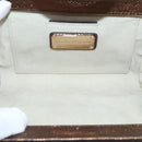 Salvatore Ferragamo Gancini Chain Shoulder Bag Leather Brown Auth 89807-10