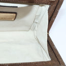 Salvatore Ferragamo Gancini Chain Shoulder Bag Leather Brown Auth 89807-19