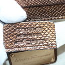 Salvatore Ferragamo Gancini Chain Shoulder Bag Leather Brown Auth 89807-11