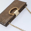 Salvatore Ferragamo Gancini Chain Shoulder Bag Leather Brown Auth 89807-6