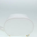 Salvatore Ferragamo Backpack Leather Wicker White Gold Auth 89808V-5