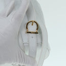 Salvatore Ferragamo Backpack Leather Wicker White Gold Auth 89808V-20