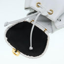 Salvatore Ferragamo Backpack Leather Wicker White Gold Auth 89808V-22