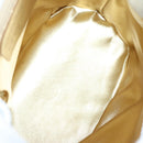 Salvatore Ferragamo Backpack Leather Wicker White Gold Auth 89808V-10