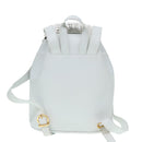 Salvatore Ferragamo Backpack Leather Wicker White Gold Auth 89808V-2