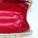 Salvatore Ferragamo Gancini Handtasche Korb Silber Gold Auth 89809A-19