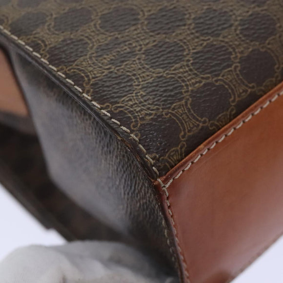 CELINE Macadam Canvas Umhängetasche PVC Leder Braun Auth 89824