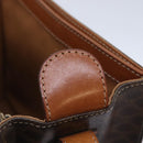 CELINE Macadam Canvas Umhängetasche PVC Leder Braun Auth 89824-18