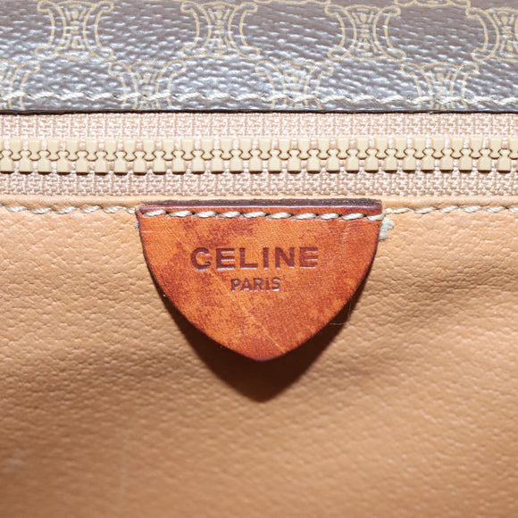 CELINE Macadam Canvas Umhängetasche PVC Leder Braun Auth 89824