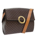 CELINE Macadam Canvas Umhängetasche PVC Leder Braun Auth 89824-1