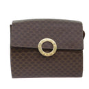 CELINE Macadam Canvas Umhängetasche PVC Leder Braun Auth 89824-13