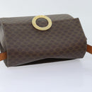 CELINE Macadam Canvas Umhängetasche PVC Leder Braun Auth 89824-6
