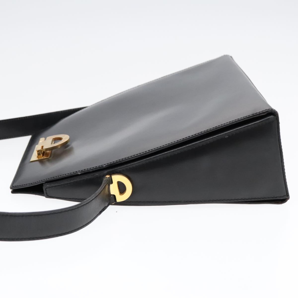 CELINE Shoulder Bag Leather Black Auth 89826