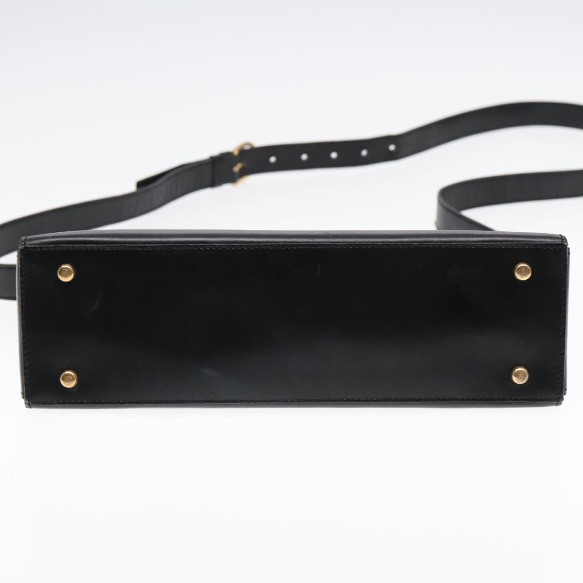 CELINE Shoulder Bag Leather Black Auth 89826