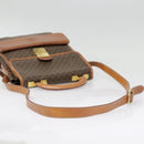 CELINE Macadam Canvas Shoulder Bag PVC Leather Brown Gold Auth 89829-9