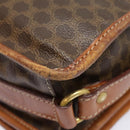 CELINE Macadam Canvas Shoulder Bag PVC Leather Brown Gold Auth 89829-19