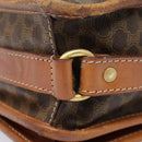 CELINE Macadam Canvas Shoulder Bag PVC Leather Brown Gold Auth 89829-10