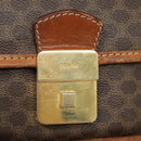 CELINE Macadam Canvas Shoulder Bag PVC Leather Brown Gold Auth 89829-21