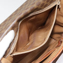 CELINE Macadam Canvas Shoulder Bag PVC Leather Brown Gold Auth 89829-28