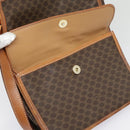 CELINE Macadam Canvas Shoulder Bag PVC Leather Brown Gold Auth 89829-29