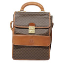 CELINE Macadam Canvas Shoulder Bag PVC Leather Brown Gold Auth 89829-13